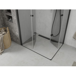 Mexen Lima Duo  Cabina de  dus Usa plianta  80 x 70 cm, transparent,  negru  - 856-080-070-70-00-02