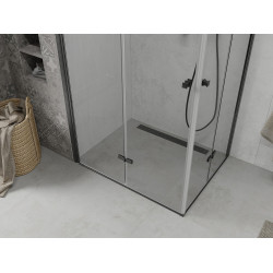 Mexen Lima Duo  Cabina de  dus Usa plianta  90 x 80 cm, transparent,  negru  - 856-090-080-70-00-02