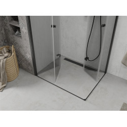 Mexen Lima Duo  Cabina de  dus Usa plianta  100 x 90 cm, transparent,  negru  - 856-100-090-70-00-02