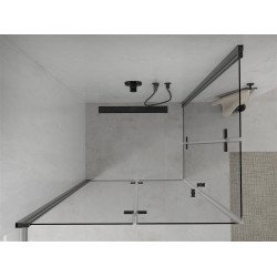 Mexen Lima Duo  Cabina de  dus Usa plianta  100 x 90 cm, transparent,  negru  - 856-100-090-70-00-02