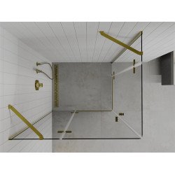 Mexen Roma Duo  Cabina de  dus Usa batanta  80 x 70 cm, transparent,  Auriu  - 854-080-070-50-00-02