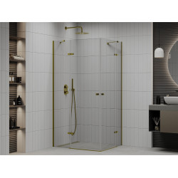 Mexen Roma Duo  Cabina de  dus Usa batanta  90 x 80 cm, transparent,  Auriu  - 854-090-080-50-00-02 Cabina de dus 467680 Mexen