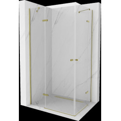 Mexen Roma Duo  Cabina de  dus Usa batanta  90 x 80 cm, transparent,  Auriu  - 854-090-080-50-00-02