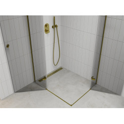 Mexen Roma Duo  Cabina de  dus Usa batanta  90 x 80 cm, transparent,  Auriu  - 854-090-080-50-00-02