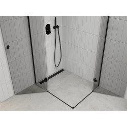 Mexen Roma Duo  Cabina de  dus Usa batanta  90 x 80 cm, transparent,  negru  - 854-090-080-70-00-02