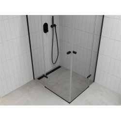 Mexen Roma Duo  Cabina de  dus Usa batanta  90 x 80 cm, transparent,  negru  - 854-090-080-70-00-02