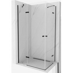 Mexen Roma Duo  Cabina de  dus Usa batanta  90 x 80 cm, transparent,  negru  - 854-090-080-70-00-02