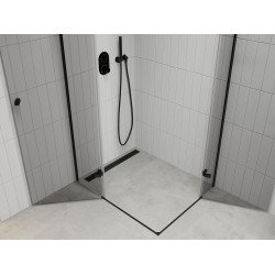 Mexen Roma Duo  Cabina de  dus Usa batanta  90 x 80 cm, transparent,  negru  - 854-090-080-70-00-02