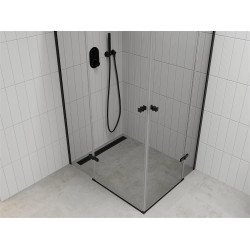 Mexen Roma Duo  Cabina de  dus Usa batanta  100 x 90 cm, transparent,  negru  - 854-100-090-70-00-02