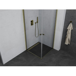 Mexen Pretoria Duo  Cabina de  dus Usa batanta  70 x 70 cm, transparent,  Auriu  - 852-070-070-50-00-02
