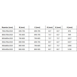 Mexen Pretoria Duo  Cabina de  dus Usa batanta  70 x 70 cm, transparent,  Auriu  - 852-070-070-50-00-02