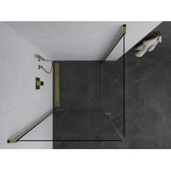 Mexen Pretoria Duo  Cabina de  dus Usa batanta  80 x 80 cm, transparent,  Auriu  - 852-080-080-50-00-02