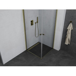 Mexen Pretoria Duo  Cabina de  dus Usa batanta  90 x 90 cm, transparent,  Auriu  - 852-090-090-50-00-02