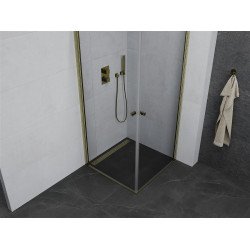 Mexen Pretoria Duo  Cabina de  dus Usa batanta  90 x 90 cm, transparent,  Auriu  - 852-090-090-50-00-02