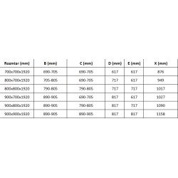 Mexen Pretoria Duo  Cabina de  dus Usa batanta  90 x 90 cm, transparent,  Auriu  - 852-090-090-50-00-02