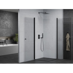 Mexen Pretoria Duo  Cabina de  dus Usa batanta  70 x 70 cm, transparent,  negru  - 852-070-070-70-00-02