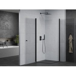 Mexen Pretoria Duo  Cabina de  dus Usa batanta  80 x 80 cm, transparent,  negru  - 852-080-080-70-00-02
