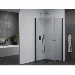 Mexen Pretoria Duo  Cabina de  dus Usa batanta  90 x 80 cm, transparent,  negru  - 852-090-080-70-00-02