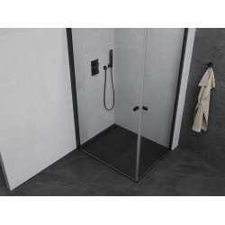 Mexen Pretoria Duo  Cabina de  dus Usa batanta  90 x 80 cm, transparent,  negru  - 852-090-080-70-00-02