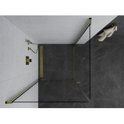 Mexen Pretoria Duo  Cabina de  dus Usa batanta  100 x 100 cm, transparent,  Auriu  - 852-100-100-50-00-02