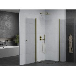 Mexen Pretoria Duo  Cabina de  dus Usa batanta  100 x 100 cm, transparent,  Auriu  - 852-100-100-50-00-02