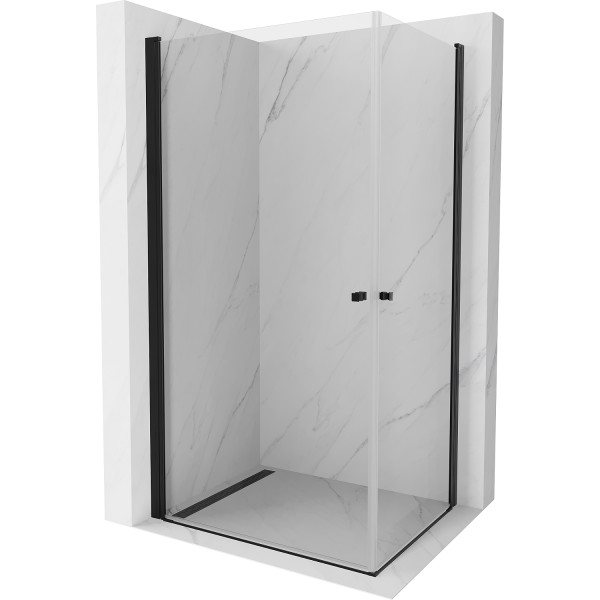 Mexen Pretoria Duo  Cabina de  dus Usa batanta  100 x 90 cm, transparent,  negru  - 852-100-090-70-00-02
