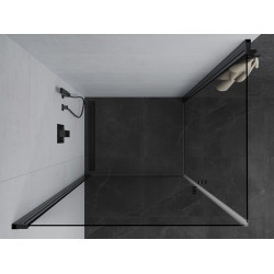 Mexen Pretoria Duo  Cabina de  dus Usa batanta  100 x 90 cm, transparent,  negru  - 852-100-090-70-00-02