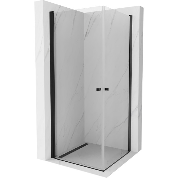 Mexen Pretoria Duo  Cabina de  dus Usa batanta  100 x 100 cm, transparent,  negru  - 852-100-100-70-00-02