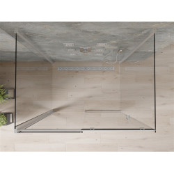 Mexen Omega Cabina de dus cu 3 pereti, culisanta  100 x 80 cm, transparent, chrom - 825-100-080-01-00-3S