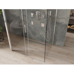Mexen Omega Cabina de dus cu 3 pereti, culisanta  100 x 90 cm, transparent, chrom - 825-100-090-01-00-3S