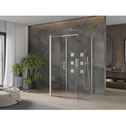Mexen Omega Cabina de dus cu 3 pereti, culisanta  100 x 100 cm, transparent, chrom - 825-100-100-01-00-3S