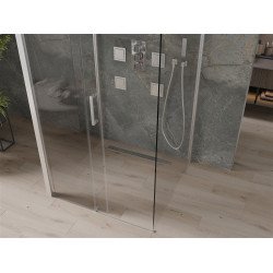 Mexen Omega Cabina de dus cu 3 pereti, culisanta  100 x 100 cm, transparent, chrom - 825-100-100-01-00-3S