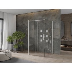 Mexen Omega Cabina de dus cu 3 pereti, culisanta  100 x 100 cm, transparent, chrom - 825-100-100-01-00-3S