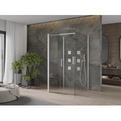 Mexen Omega Cabina de dus cu 3 pereti, culisanta  100 x 100 cm, transparent, chrom - 825-100-100-01-00-3S