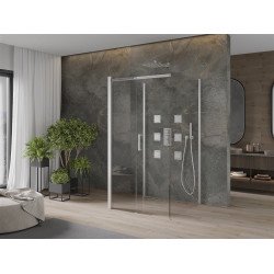 Mexen Omega Cabina de dus cu 3 pereti, culisanta  100 x 100 cm, transparent, chrom - 825-100-100-01-00-3S