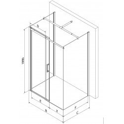Mexen Omega Cabina de dus cu 3 pereti, culisanta  110 x 100 cm, transparent, chrom - 825-110-100-01-00-3S