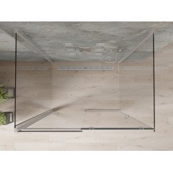 Mexen Omega Cabina de dus cu 3 pereti, culisanta  110 x 100 cm, transparent, chrom - 825-110-100-01-00-3S