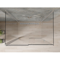 Mexen Omega Cabina de dus cu 3 pereti, culisanta  120 x 80 cm, transparent, chrom - 825-120-080-01-00-3S