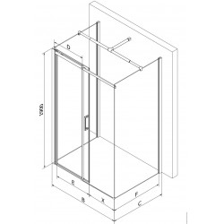 Mexen Omega Cabina de dus cu 3 pereti, culisanta  120 x 90 cm, transparent, chrom - 825-120-090-01-00-3S