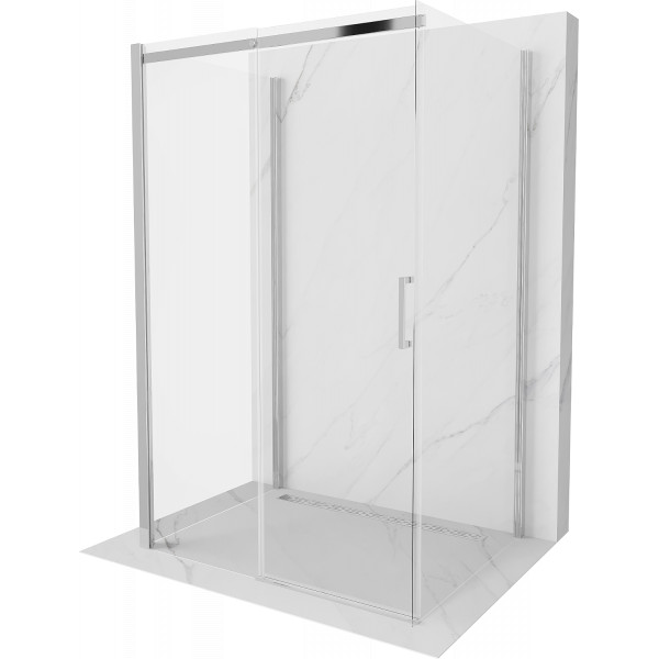 Mexen Omega Cabina de dus cu 3 pereti, culisanta  130 x 90 cm, transparent, chrom - 825-130-090-01-00-3S