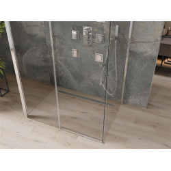 Mexen Omega Cabina de dus cu 3 pereti, culisanta  130 x 100 cm, transparent, chrom - 825-130-100-01-00-3S