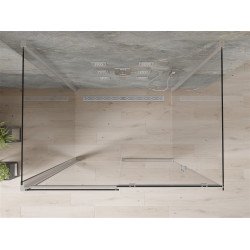 Mexen Omega Cabina de dus cu 3 pereti, culisanta  130 x 100 cm, transparent, chrom - 825-130-100-01-00-3S