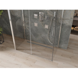 Mexen Omega Cabina de dus cu 3 pereti, culisanta  140 x 80 cm, transparent, chrom - 825-140-080-01-00-3S