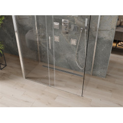 Mexen Omega Cabina de dus cu 3 pereti, culisanta  140 x 80 cm, transparent, chrom - 825-140-080-01-00-3S