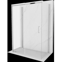 Mexen Omega Cabina de dus cu 3 pereti, culisanta  140 x 80 cm, transparent, chrom - 825-140-080-01-00-3S