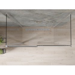 Mexen Omega Cabina de dus cu 3 pereti, culisanta  140 x 80 cm, transparent, chrom - 825-140-080-01-00-3S