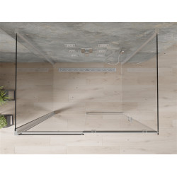 Mexen Omega Cabina de dus cu 3 pereti, culisanta  140 x 100 cm, transparent, chrom - 825-140-100-01-00-3S