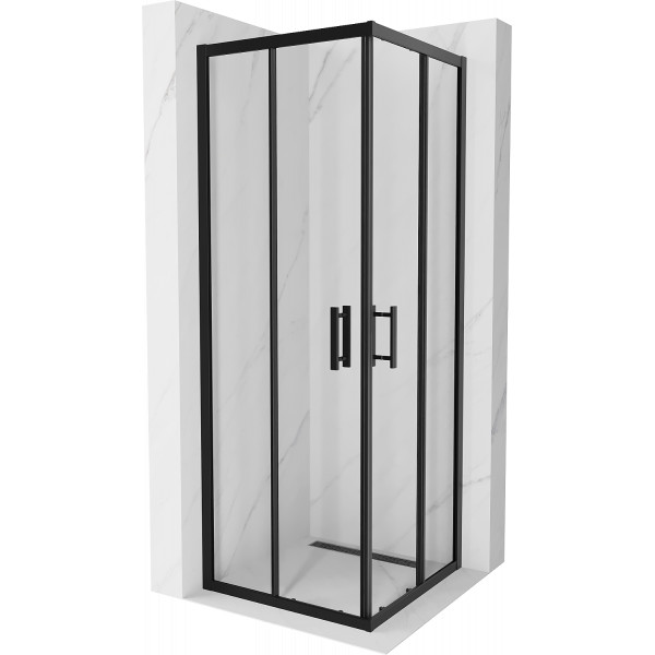 Mexen Rio Cabina de dus Usa culisanta 70 x 70 cm, transparent,  negru  - 860-070-070-70-00