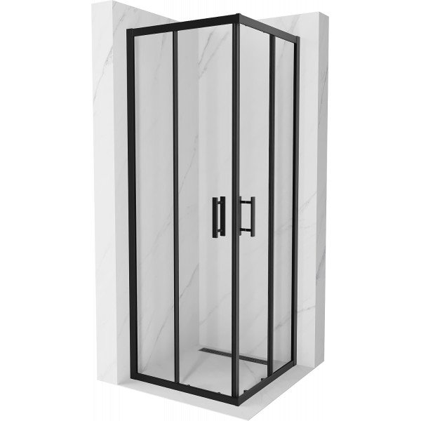 Mexen Rio Cabina de dus Usa culisanta 70 x 70 cm, transparent,  negru  - 860-070-070-70-00