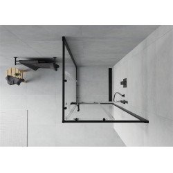 Mexen Rio Cabina de dus Usa culisanta 90 x 90 cm, transparent,  negru  - 860-090-090-70-00